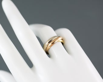 Authentic Fine 18K yellow white and rose gold classic Trinity Cartier ring size 5.5, 8 gr