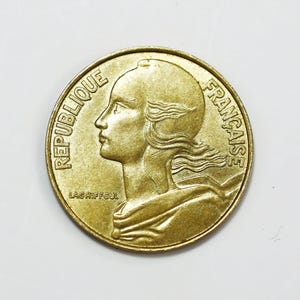 1988 French 20 Centimes Coin: Marianne, Jewelry Making, Key Ring
