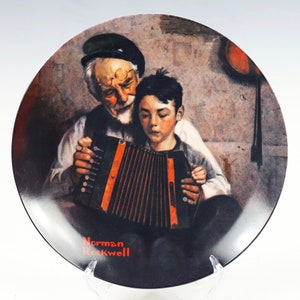 1981 Norman Rockwell The Music Maker&quot; Edwin Knowles decoratief verzamelbord