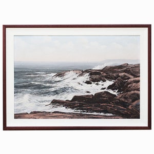 Canadese Ronald Davies (1932-1982) vintage olieverf op doek zeegezicht