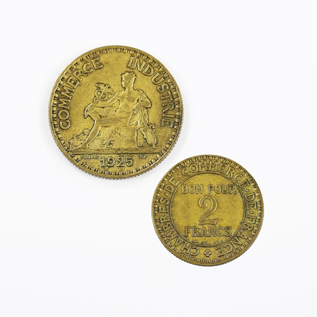 アンティークフランス 1925年 2フラン商工会議所硬貨 - Etsy 日本