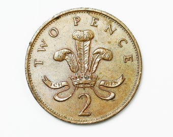 ヴィンテージプルーフ2ペンス硬貨：エリザベス女王、ジュエリー製作