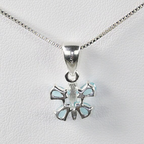 Solid 925 sterling silver square round Chain and … - image 2