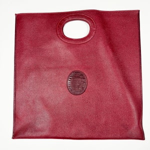 Grand sac fourre-tout original Trussardi en cuir bordeaux vintage rare, sac à main