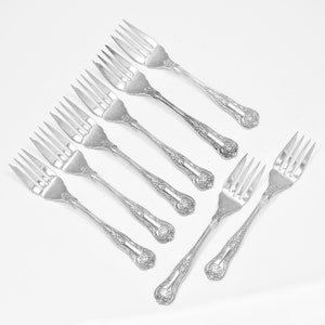 Set of 8 Dessert Forks by Birks Sterling silver in Queens pattern