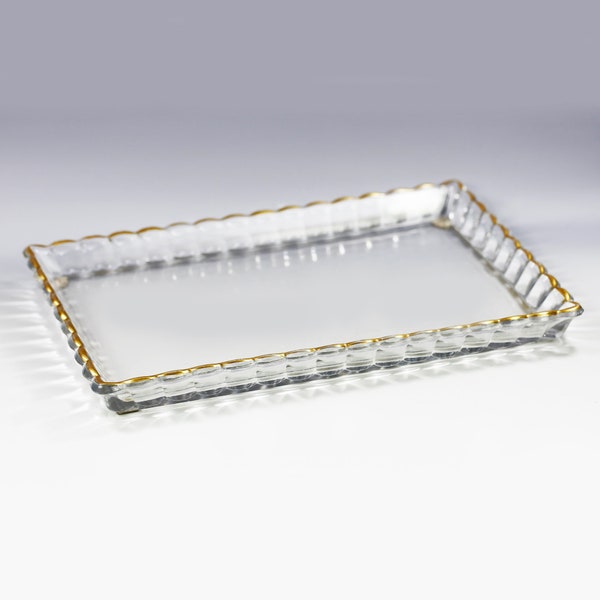 Antique c.1900 French Baccarat clear crystal Tray
