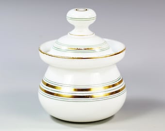 Antique Französisch zugeschrieben Baccarat weißem Opalglas Schmuckschachtel, Pulverglas, Schmuckschatulle