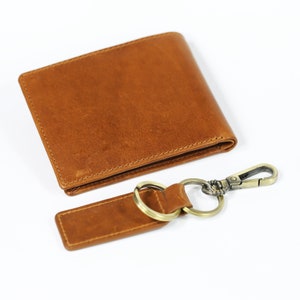 Regalo de aniversario para él, llavero y billetera de cuero, billetera para hombre, regalo de novio para hombres, regalo para papá