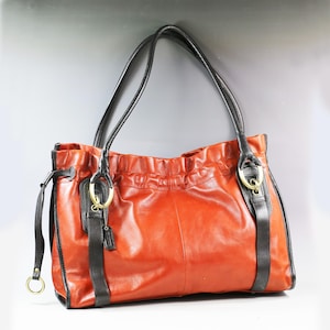 Danier genuine Leather tote bag for women for work, leather bag, shoulder bag, womens bag, Gift for her, gift for mom, Soft Leather bag