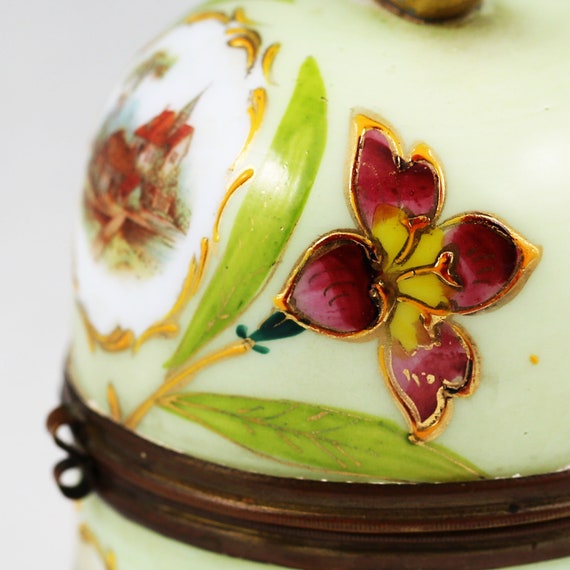 Antique Victorian Jewelry or Trinket Box enameled… - image 5