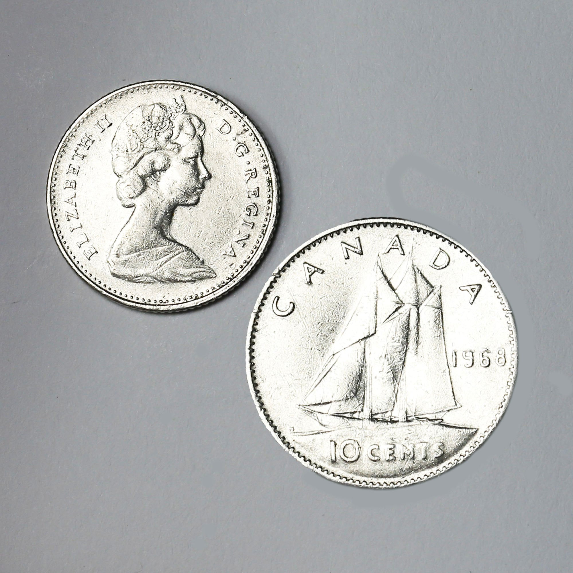 1968年カナダ10セント硬貨エリザベス2世 - ブルーノーズ船 - Etsy 日本