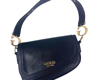 GUESS G-Dream Black Faux Leather Shoulder Bag