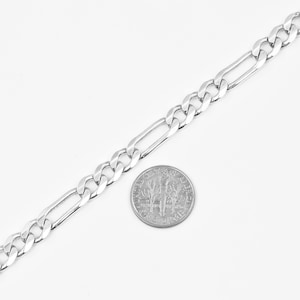 61 cm long Italian Solid 925 Sterling Silver Men&#39;s Figaro Link Chain