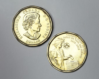 2016 1 Dollar Elizabeth II Women&#39;s Right to Vote Loonie Canadian 1 Dollar Coin