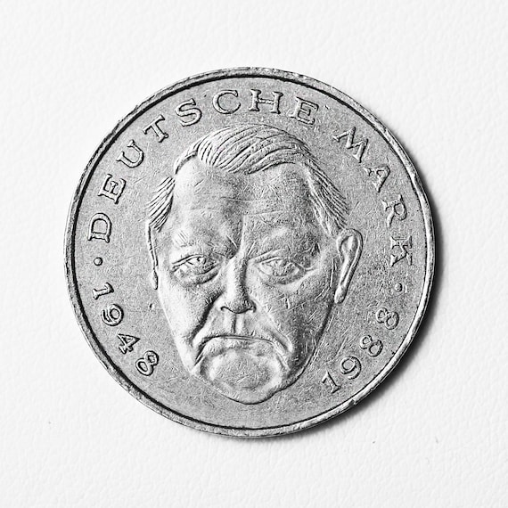 1989 Germany 2 Deutsche Mark Coin: Ludwig Erhard Commemorative - Etsy