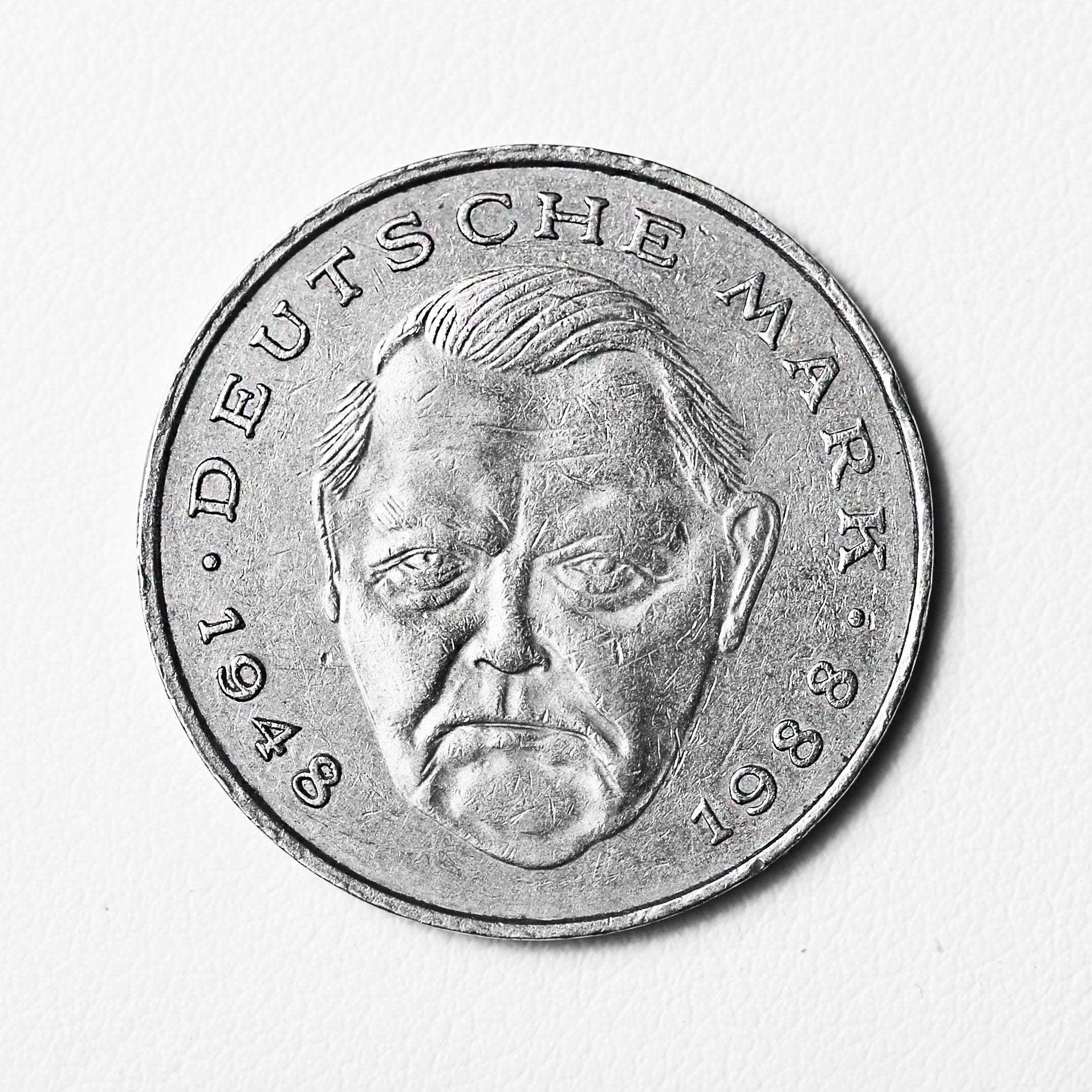 1/2 Deutsche Mark 旧貨幣 1989 Germany 2 Deutsche Mark Coin: Ludwig Erhard Commemorative - Etsy