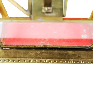 Antique Glass and Brass Basket-Style Box; Hinged Lid Keepsake Casket image 9