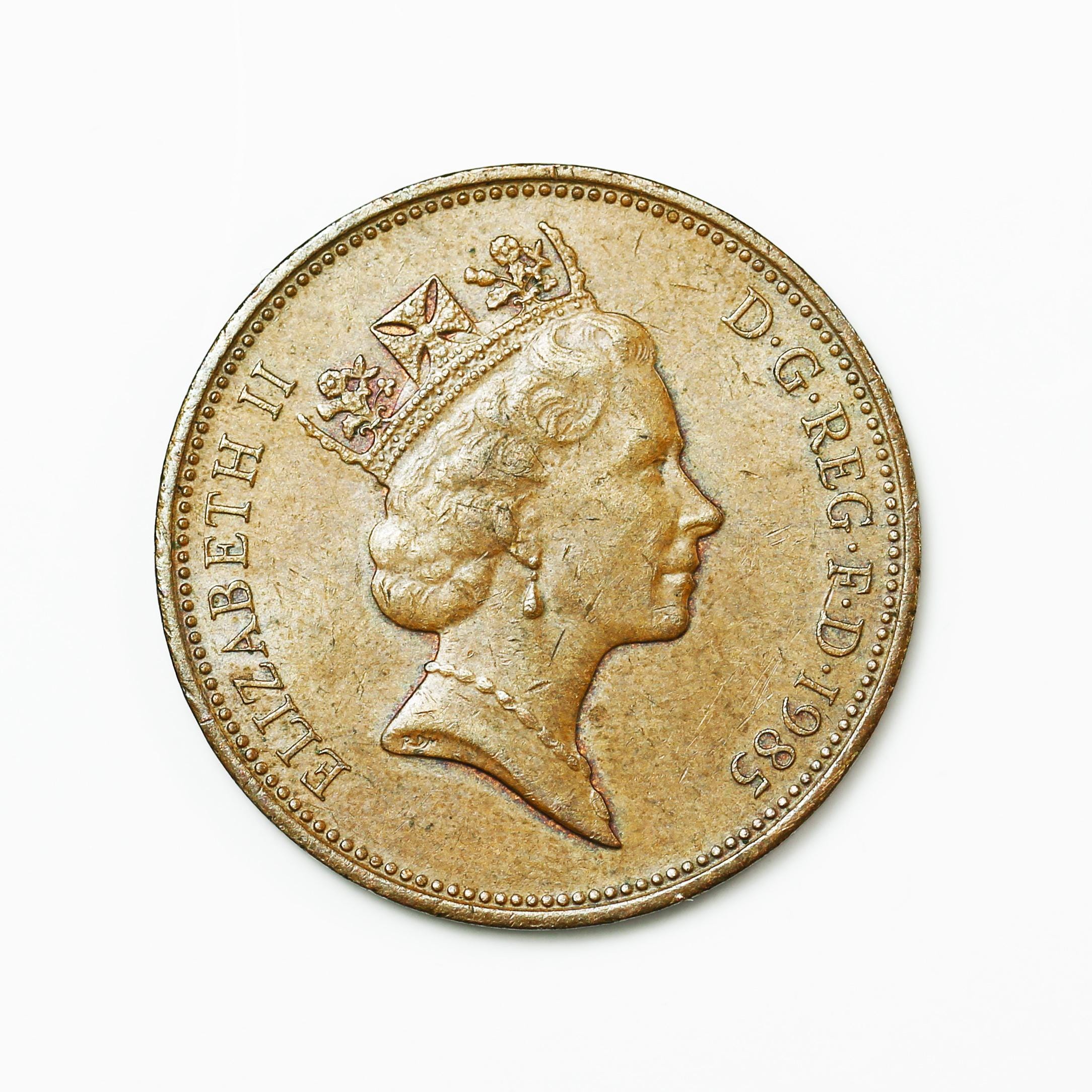 1985年 イギリス 2ペンス - エリザベス2世3世の肖像画、非磁性 - Etsy 日本