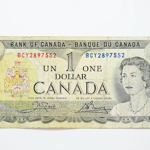 1973 Canada 1 One Dollar Bill BCY 2897552 Banknotes Paper Money Crow Bouey