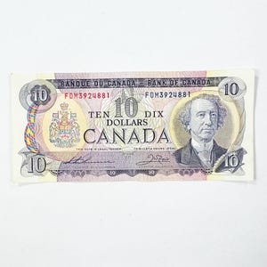 FDM3924881 - 1971 Canada bank note - Canadian ten 10 dollar bill, Canadian money, Vintage Bill