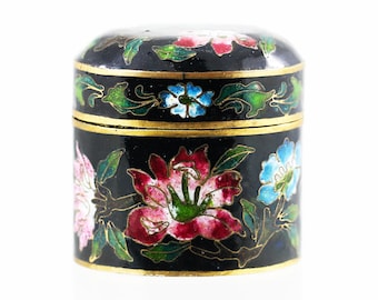 Antique China old Beijing handmade cloisonné Box enamel painted flowers