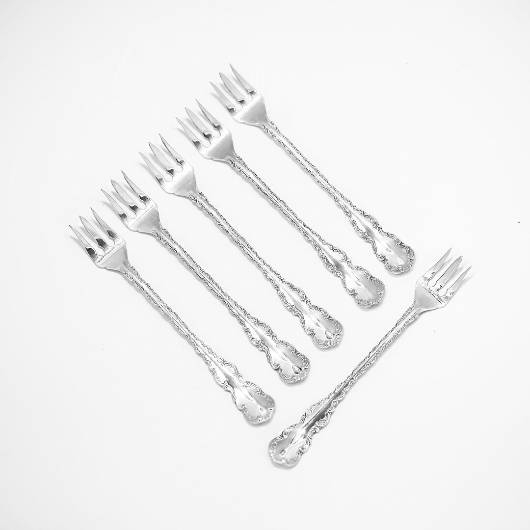 Set of 6 Birks Louis XV Sterling Silver Sea Food, Cocktail Forks