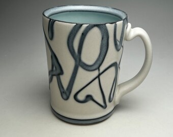 Pollock series Cylindrical Mug with blue interior