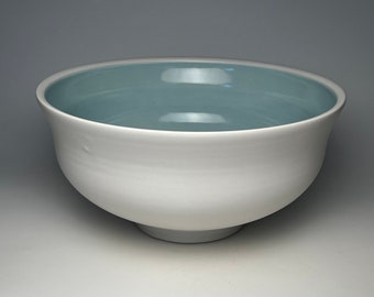 Large White light blue waisted Bowl