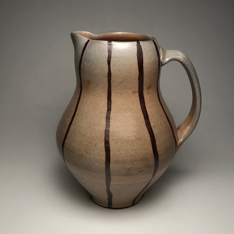 Shino pitcher with iron lines image 1