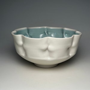 Medium White Light Blue Ohr Series Bowl image 1