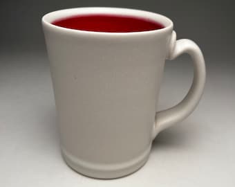 White Red Cylinder Mug