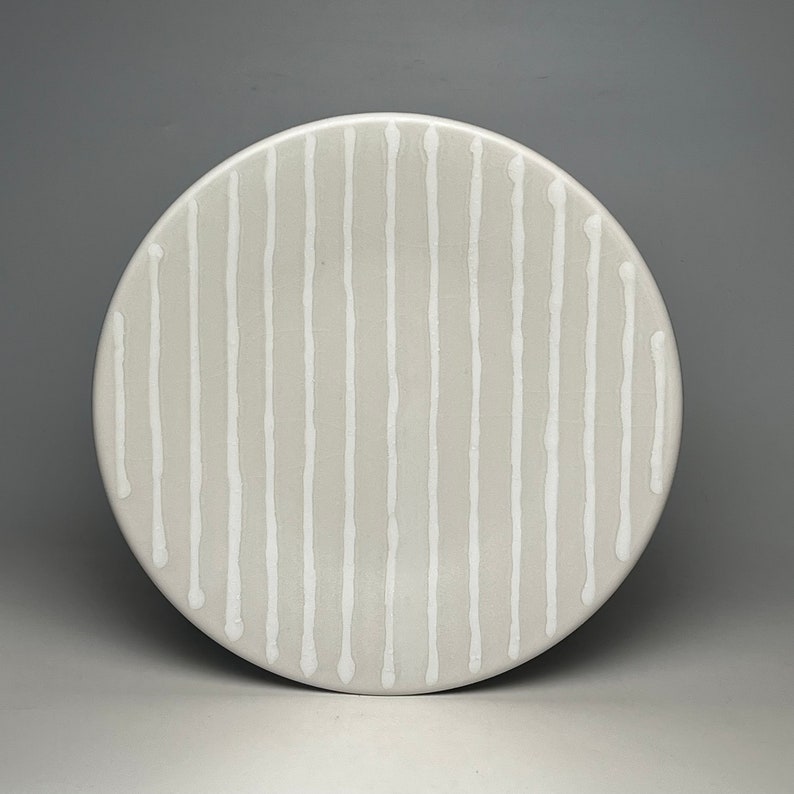 White on white Lined Plate image 1