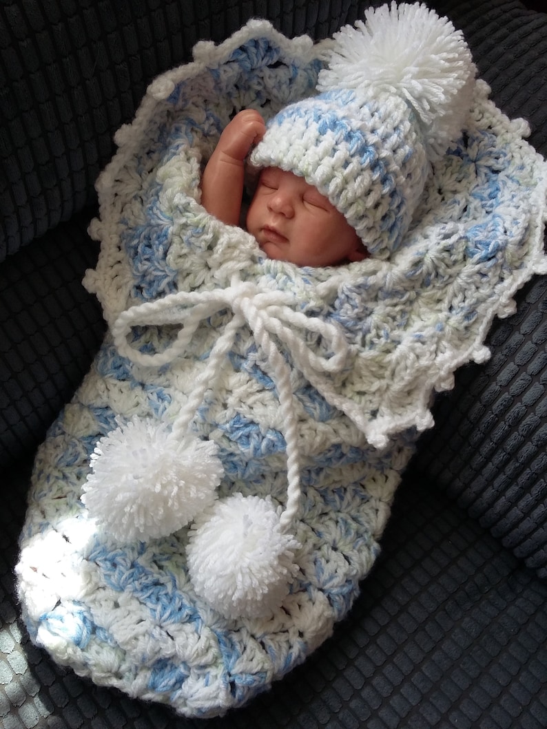 Baby Blanket Pattern. Crochet Cocoon, Crochet Baby Hat Pattern, Crochet