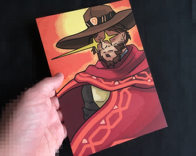 Mccree Overwatch // A5 Art Print // High Noon Ultimate // Illustration ...