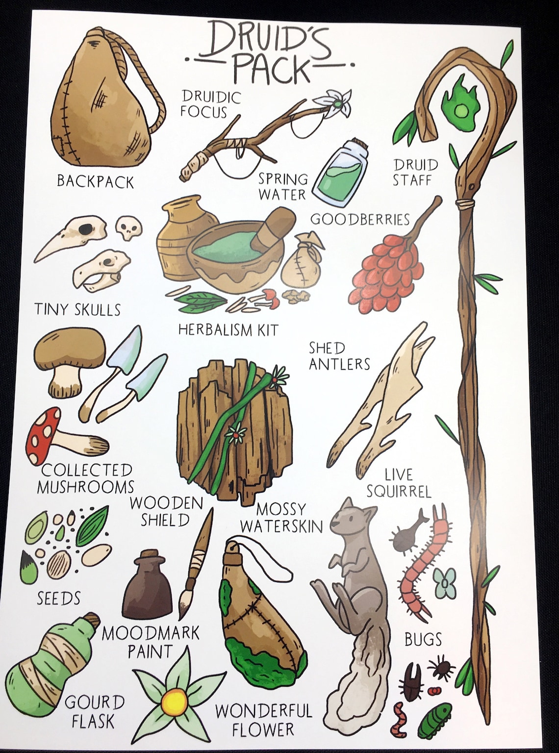 D D Druid s Pack A4 Print DnD Gift Class Items Etsy dungeons-and-dragons-homebrew-d-d-dungeons-and-dragons-dungeons-and