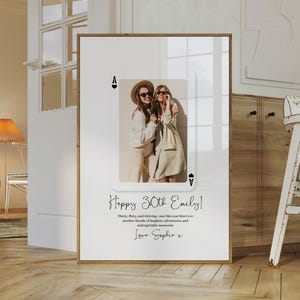 Best Friend Playing Card Birthday Print, 30th 40th 50th Best Friend Birthday Trendy Photo Birthday Gift, Photo Gift For Best Friend Birthday