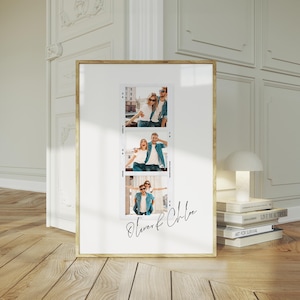 Stampa fotografica personalizzata in stile Polaroid, regalo personalizzato per il primo anniversario o San Valentino per lei o per lui, regalo di coppia per l'anniversario di carta