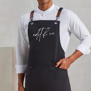 Custom Logo Apron | Logo Design Apron | Aprons for Women | Aprons for Men | Heavy Cotton Canvas Bib Apron | Design Your Own Apron