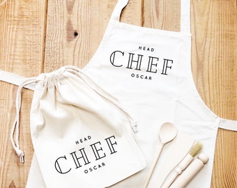 Kids Baking Set | Head Chef | Kids Baking Apron | Personalised Kids Baking Set | Personalised Kids Apron |Aprons for Children |Kids Baking