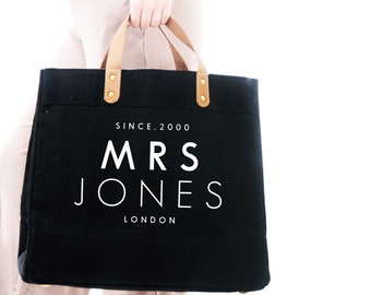 personalised mrs beach bag