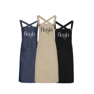 Personalised Logo Apron, Logo Aprons for Men and Women, Barista Style Custom Apron, Cross Back Apron, Design Your Own Custom Logo Apron