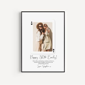 Meilleur ami carte à jouer anniversaire impression, 30e 40e 50e anniversaire meilleur ami cadeau d'anniversaire photo tendance, cadeau photo pour l'anniversaire d'un meilleur ami