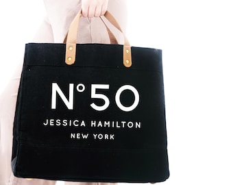 Personalised Tote Bag, 50th Birthday Gift, 50th Personalised Shopping Bag, Gift ideas for Her, Custom Beach Bag, 50th Birthday Gift Bag