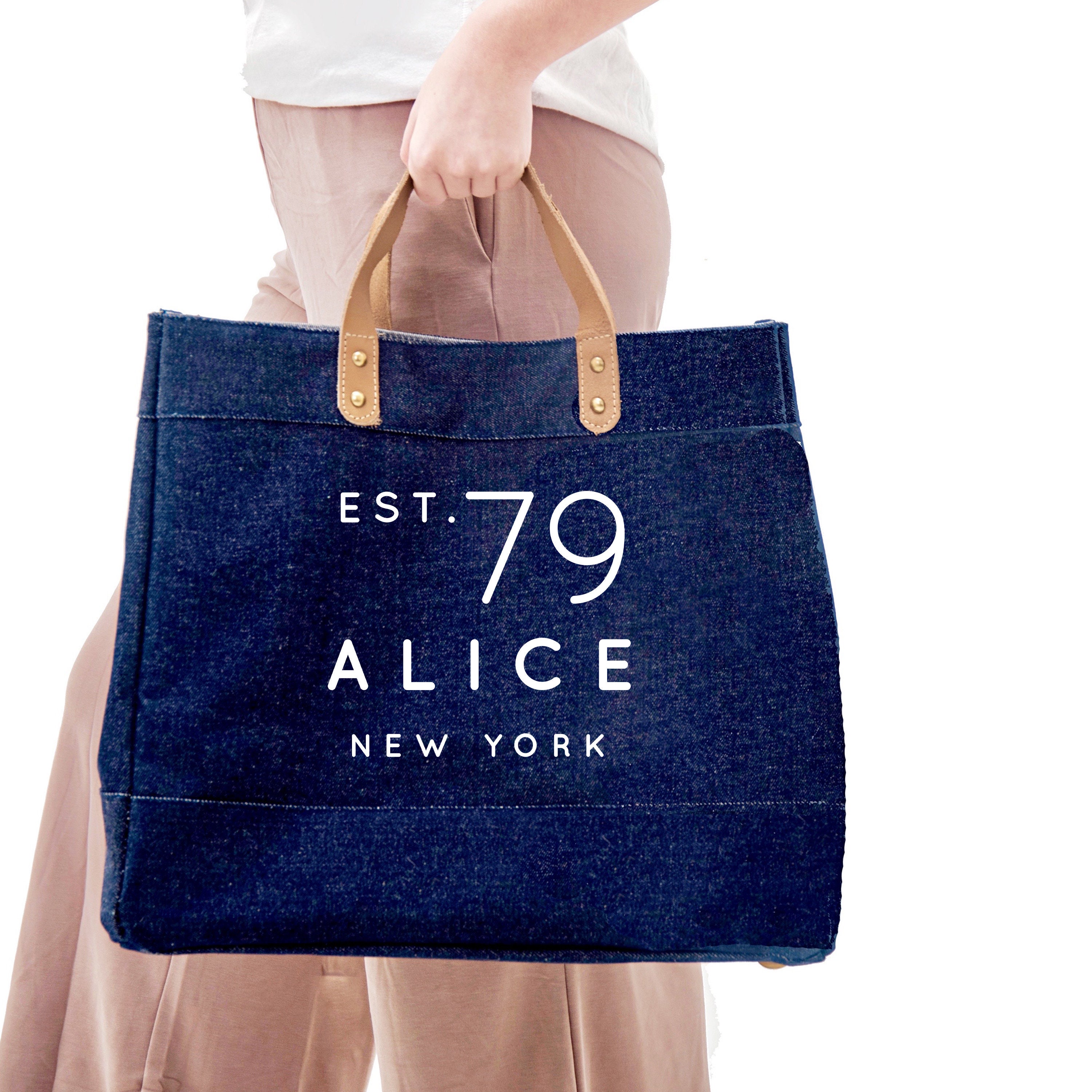 Personalised Denim Bag Custom Denim Tote Bag Personalised | Etsy
