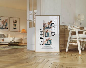 Personalised Anniversary Gift, Engagement Anniversary Gift Ideas, Gift Ideas for Her or Him, Personalised COUPLES Photo Print, Anniversary