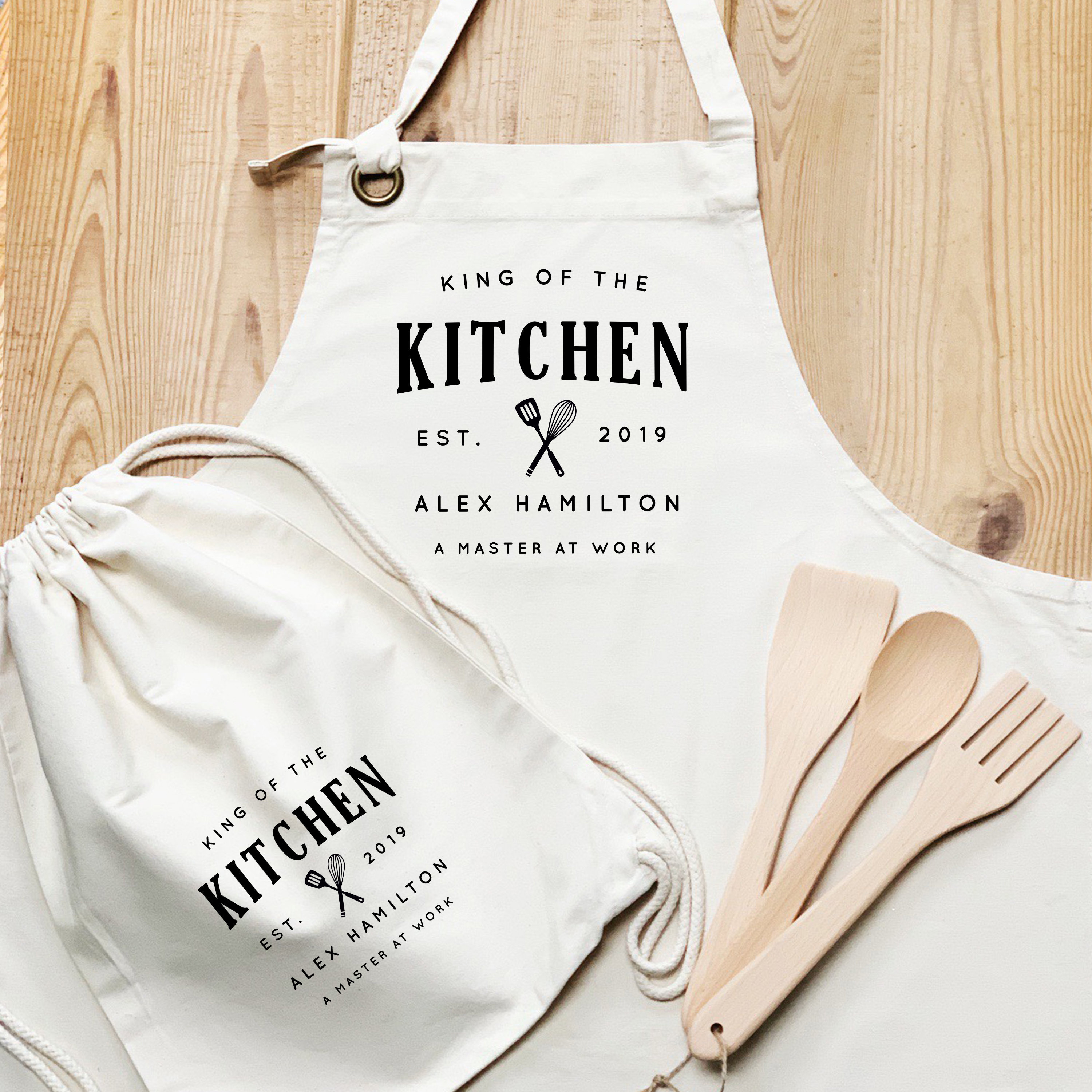 BBQ King Personalised Adults Apron and Chef/'s Hat Lovely Christmas GIFT BBQ Cook