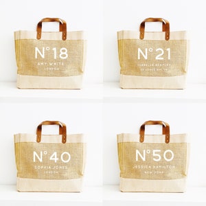 Personalised Birthday Bag - 40th, 50th, 60th, 70th, 18th, 21st  Birthday Gift - Natural Jute Tote Bag - Birthday Gift Ideas  - Tote Bag