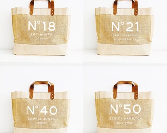 Personalised Birthday Bag - 40th, 50th, 60th, 70th, 18th, 21st  Birthday Gift - Natural Jute Tote Bag - Birthday Gift Ideas  - Tote Bag