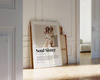 Personalised SOUL SISTER Definition Print, Soul Sister Gift, Custom Photo Gift Print, Soul Sister Gift Ideas, Soul Sister Gift With Photo