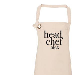 Schort chef-kok, gepersonaliseerde schorten voor mannen en vrouwen, gepersonaliseerde chef-kok schort, gepersonaliseerde schort, cadeau-ideeën keukenschort